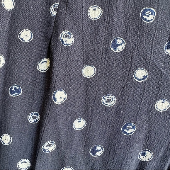 Lucky Brand Blue & White Polka Dot Palazzo Pant W/ Pockets Wide Leg Extra Small - Picture 5 of 11